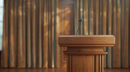 Explain the importance of a podium in public speaking events.
