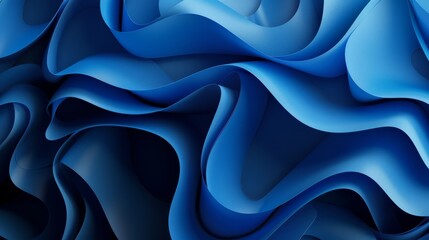 Obraz premium Blue Abstract Background with Curved Paper Shapes