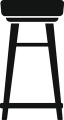 Simple tall bar stool standing on white background, simple furniture for home interior design