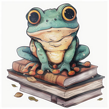 Scholarly Frog: A Bookish Amphibian