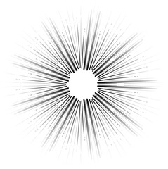 Fototapeta premium Doodle sketch style of Starburst, sunburst, Element Fireworks Black Rays. Comic explosion effect. Radiating, radial lines. cartoon hand drawn illustration for concept design.