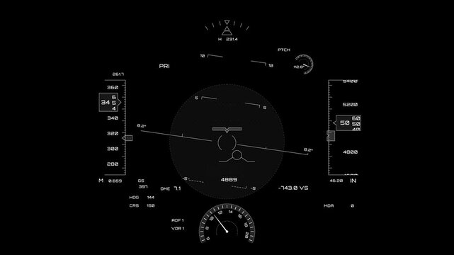 HUD Display cockpit display animation, hologram speedometer, speed indicator
