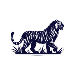 Vector Tiger silhouette design illustration template