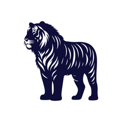 Vector Tiger silhouette design illustration template