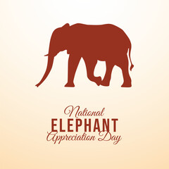 National Elephant Appreciation Day vector design template good for celebration usage. Elephant Appreciation Day design. flat design. eps 10.
