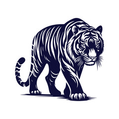 Obraz premium Vector Tiger silhouette design illustration template