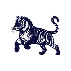 Vector Tiger silhouette design illustration template