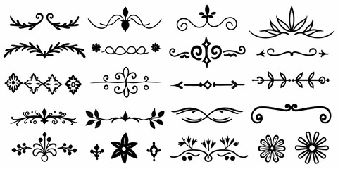 Obraz premium Elegant vintage ornament divider collection with intricate designs