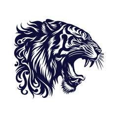 Fototapeta premium Vector Tiger silhouette design illustration template