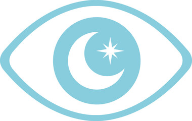 Eye with Moon Vector Illustration 