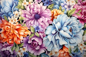 Obraz premium Vibrant Floral Tapestry