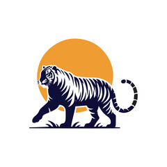 Vector Tiger silhouette design illustration template