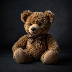 Obraz premium teddy bear with black background
