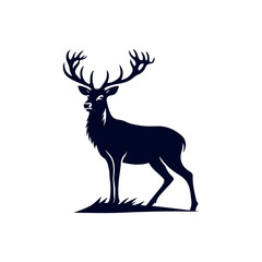 Vector Deer silhouette design illustration template