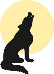 Howling Wolf Graphic Illustration 