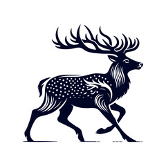 Vector Deer silhouette design illustration template