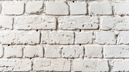 Fototapeta premium Close-up of a white brick wall texture with rough, uneven surface. Ideal for backgrounds, construction themes, or architectural projects.