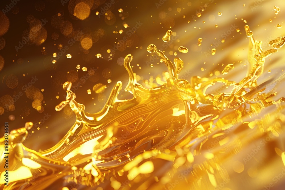 Poster a close-up shot of a splash of liquid on a surface, suitable for use in scientific or educational co