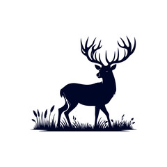 Vector Deer silhouette design illustration template