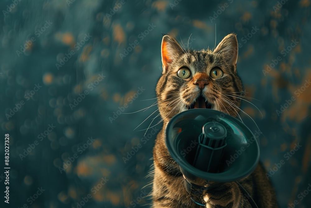 Canvas Prints cat with megaphone