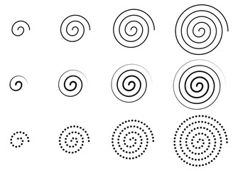 Set Line Art Spiral