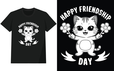 happy friendship day tshirt design, typography and illustration design for tshirt and other use