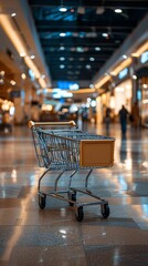 Collection of Shopping Carts in an Empty Mall