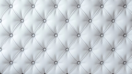 Elegant white tufted leather upholstery background with detailed stitching, perfect for luxury interior design and sophisticated decor projects.