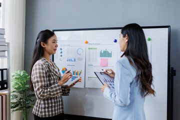 Business financing accounting banking concept. Two Business doing finances and calculate on desk about cost at home office. Businessworking on desk with using calculator, finance accounting.