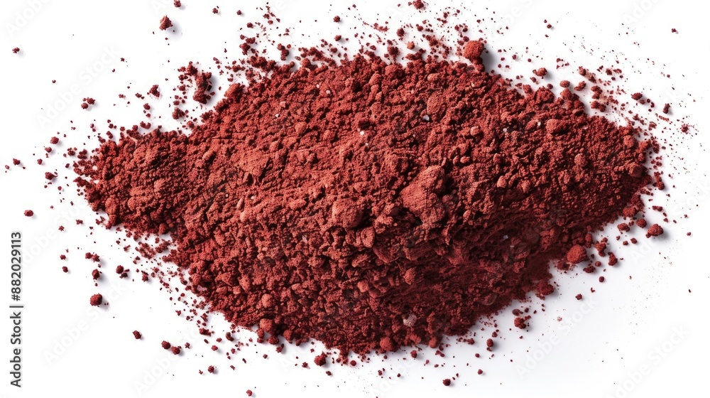 Poster a pile of reddish-brown soil sits on a clean white surface, perfect for various uses such as science