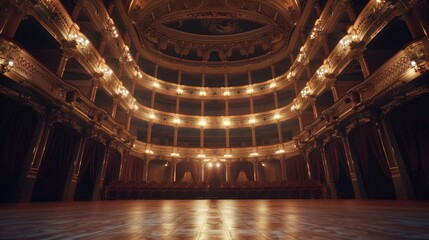 Obraz premium Empty Stage of a Historical Theatre