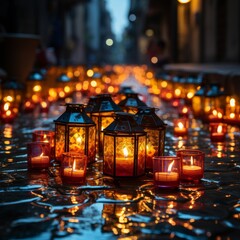 Obraz premium Vibrant and Colorful Happy Diwali Night The Festival of Light