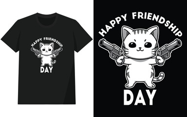 happy friendship day tshirt design, typography and illustration design for tshirt and other use