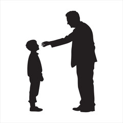 grandparent with  Children grandfather silhouette vector