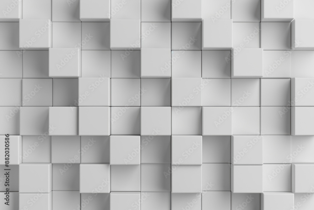Poster modern abstract background featuring a pattern of white cubes arranged in a geometric grid creating 
