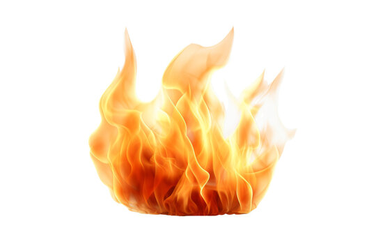 A photorealistic image of the fire emoji rendered in high definition, isolated on a white background.