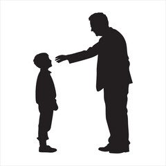 grandparent with  Children grandfather silhouette vector