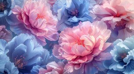 Obraz premium Delicate Pastel Blooms in a Floral Tapestry
