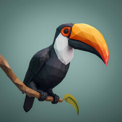 Fototapeta premium 3D toucan vector image,very artistic fashion