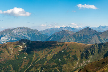View from Koncista hill in Western Tatras mountains in Slovakia