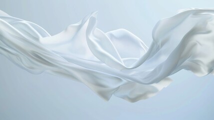 Obraz premium A close-up shot of a white cloth floating in the air, with a soft focus and blurred background