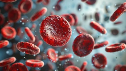 3D illustration of red blood cells.