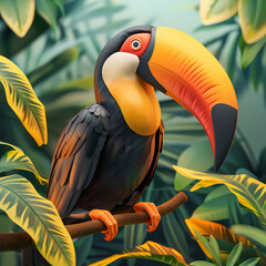 Fototapeta premium 3D toucan vector image,very artistic fashion