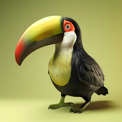 Naklejka premium 3D toucan vector image,very artistic fashion