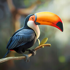 Fototapeta premium 3D toucan vector image,very artistic fashion
