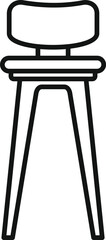 Simple line art icon of a tall chair with backrest, perfect for representing furniture and minimalist design concepts