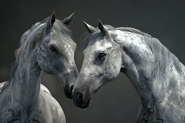 Obraz premium horse couple AI generative