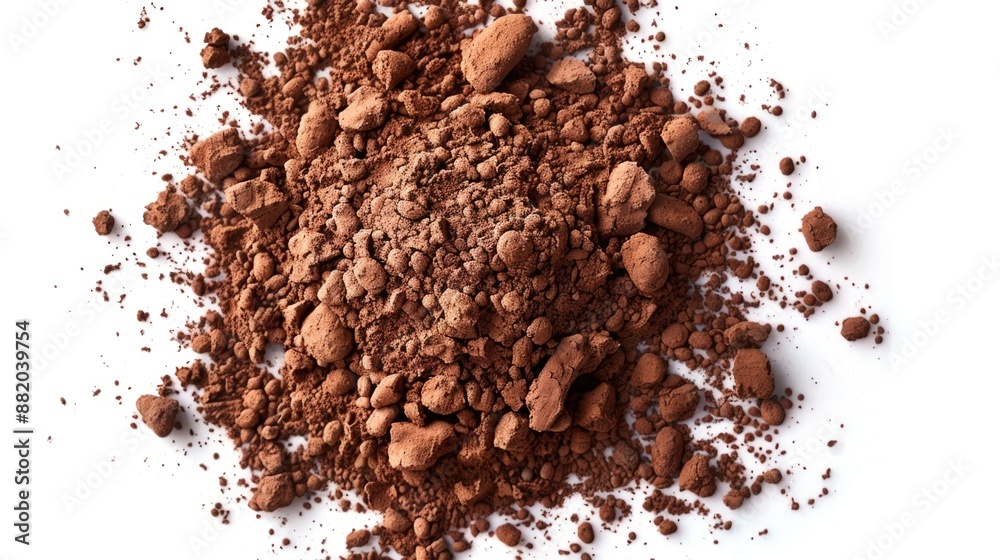 Poster a mound of soil sits atop a clean white background, offering a simple yet striking visual