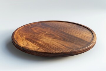 Obraz premium A close-up shot of a wooden plate sitting on a table, with a simple and rustic design