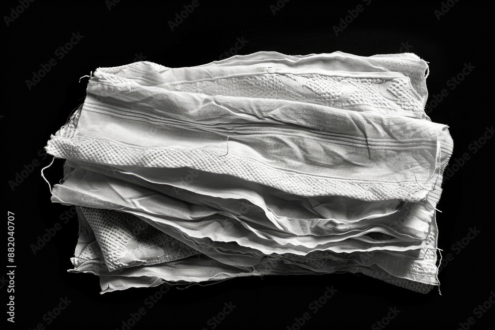 Poster a pile of folded towels on a dark or matte black background